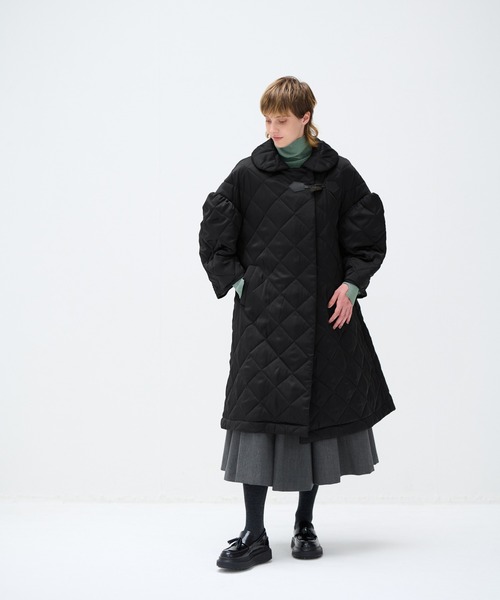 LANVIN en Bleu ダウンコート ダウンジャケット サテンキルティング