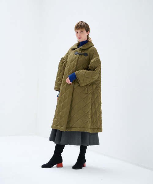 新品ランバン オン ブルー lanvin en bleuサテンキルティングコート LANVIN en Bleu ダウンコート ダウンジャケット サテン