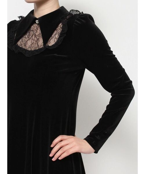 EATME（イートミー） ワンピース レースデコルテベロアミニワンピース