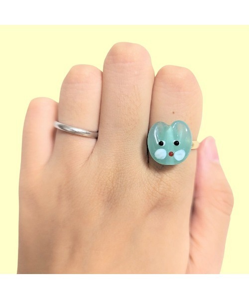 TONE（トネ） 指輪 リング 「hazeleyes」おとぼけ顔の猫ちゃんリング