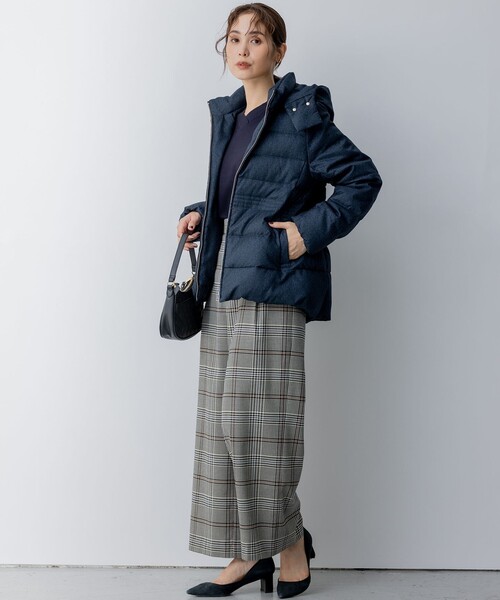 【組曲】洗える・2WAYライトタフタショート　ダウン・ネイビー　Mサイズ 組曲｜【洗える・2WAY】ライトタフタショートダウン | Rakuten Fashion