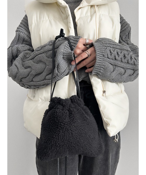 HEILIS ショルダーバッグ バッグ 2wayボア巾着バッグ / ボア