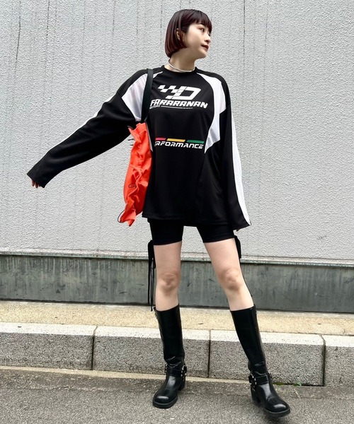 Narcissus tシャツ 「Narcissus」ロゴメッシュロングTシャツ