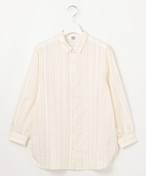 ブラウス シャツ 「洗える」SHEER dobby ストライプ シャツ