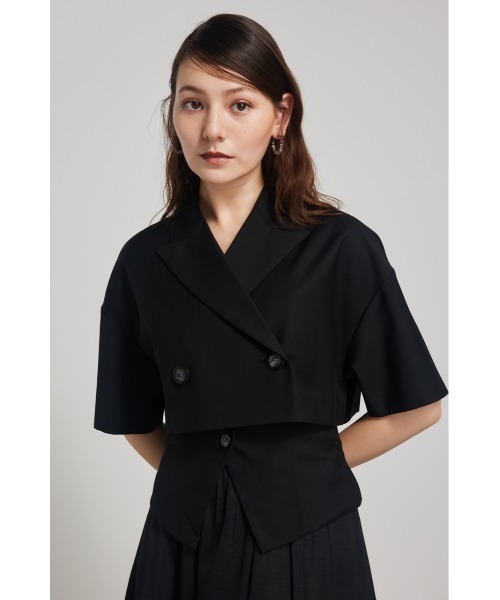 rienda 黒 レザージャケット クロップド丈 新品ショート丈 クロップド レザージャケット 革ジャン