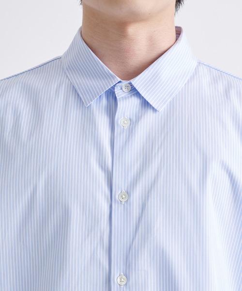 ATON シャツ 「ATON/エイトン」GIZA STRIPE OVERSIZED SHORT