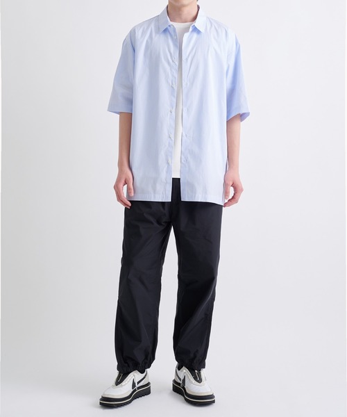 ATON シャツ 「ATON/エイトン」GIZA STRIPE OVERSIZED SHORT