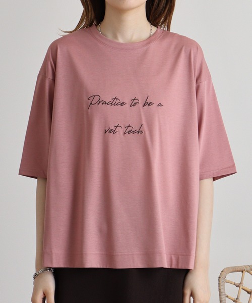 tシャツ BRODIAEA シンプル刺繍Tシャツ レディース tシャツ BRODIAEA シンプル刺繍Tシャツ レディース : ZOZOTOWN