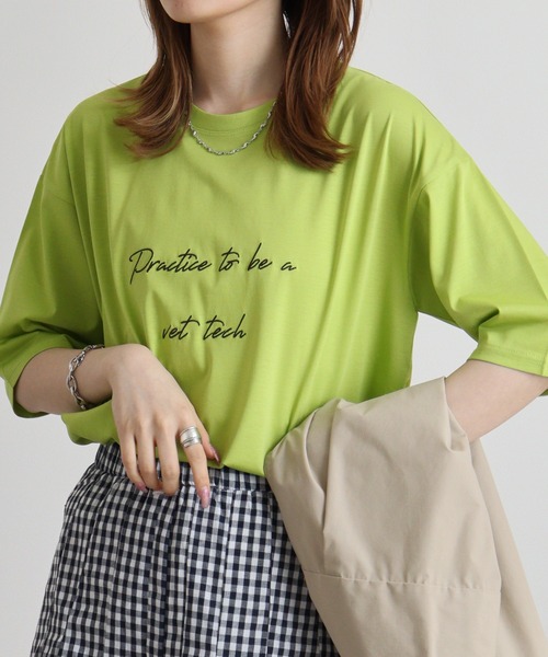 tシャツ BRODIAEA 自転車イラストＴシャツ レディース tシャツ BRODIAEA フラワー線画プリント 極サラTシャツ