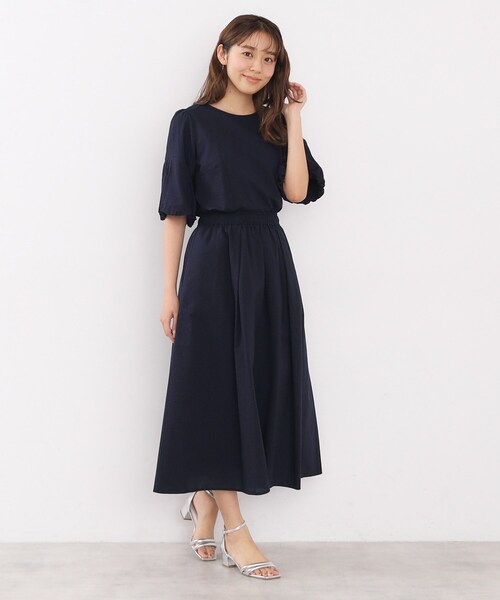 *ERDEM* シアーサッカーフローラルスカート index スカート サッカーストライプロングフレアスカート「洗濯