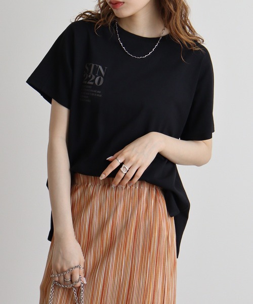 tシャツ hunch USAコットンロゴプリントTシャツ レディース セール】hunch USAコットンロゴプリントTシャツ（Tシャツ