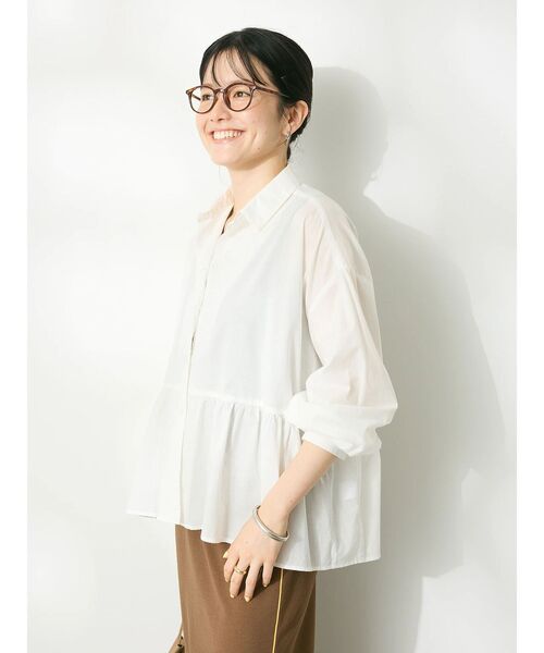 ブラウス シャツ 「サステナブル」ペプラムブラウス レディース CRAFT STANDARD BOUTIQUE ブラウス シャツ ペプラムブラウス