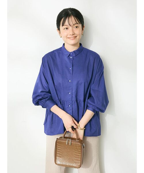 ブラウス シャツ 「サステナブル」ペプラムブラウス レディース CRAFT STANDARD BOUTIQUE ブラウス シャツ ペプラムブラウス