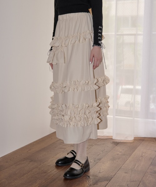 スカート whip frill volume skirt /ボリュームフリルスカート