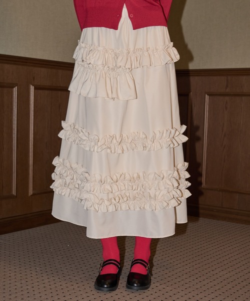 スカート whip frill volume skirt /ボリュームフリルスカート