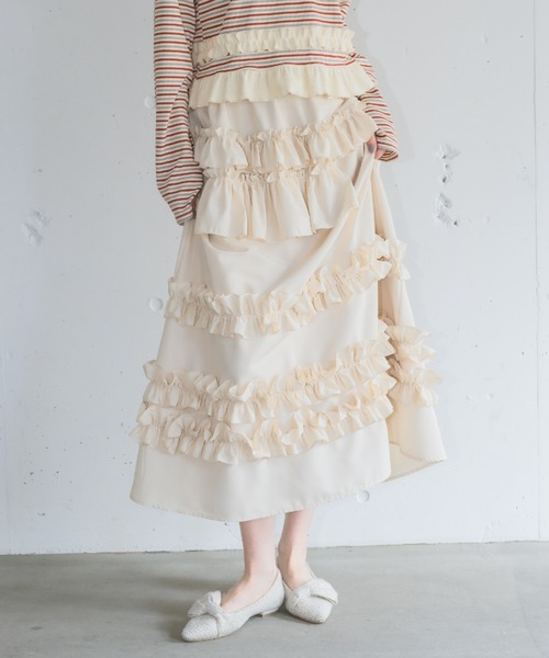 スカート whip frill volume skirt /ボリュームフリルスカート