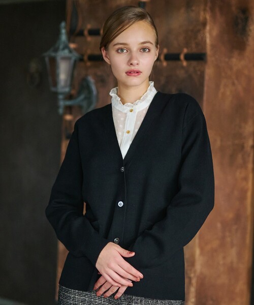 値下げ中3 DRESSTERIOR ドレステリア 高級カシミヤ100カーディガン ドレステリア カシミヤ混 畦編みVカーディガン - メルカリ