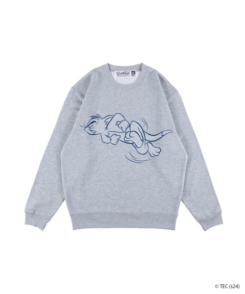 トレーナー スウェット 「公式」トムとジェリー　MLE「TOM and JERRY」　クルーネックスウェットシャツ　トム レディース メンズ