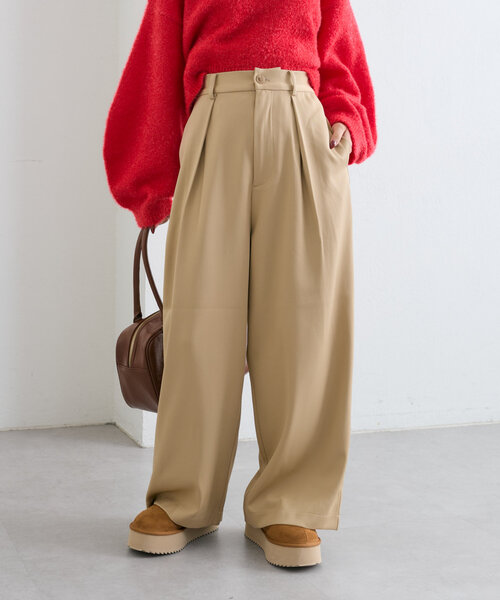 w closet パンツ 「2サイズ展開」スラックスワイドパンツ