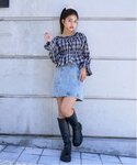 ブラウス シャツ チェックオフショルブラウス ...の詳細画像2
