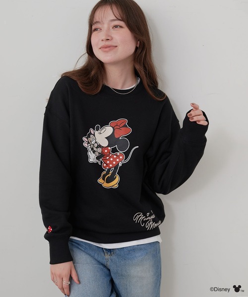 ぽ*ぽ様 USA製 ディズニー公式 ミニーマウス プリント スウェットトレーナー Disney（ディズニー） トレーナー スウェット 「Disney/ディズニー