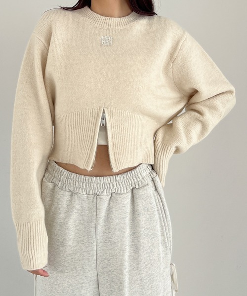 Heather（ヘザー） ニット セーター スリットZIPニット 231729