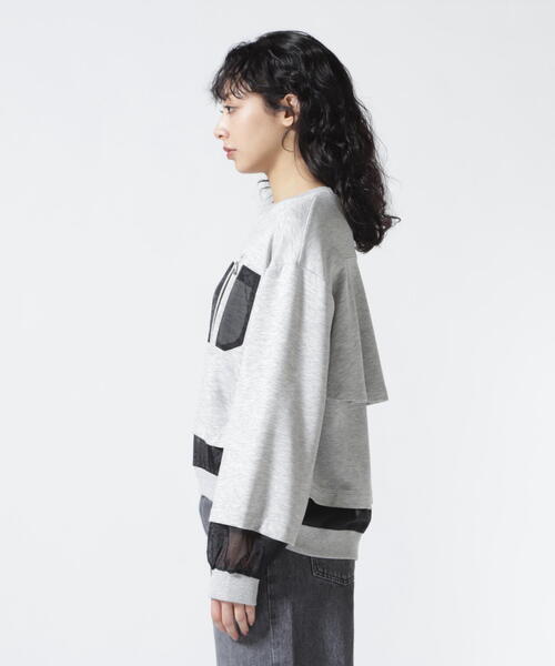 tシャツ AULA AILA（アウラ アイラ）別注シアーコンビネーションプルオーバー レディース AULA AILA tシャツ AILA（アウラ アイラ）別注シアー