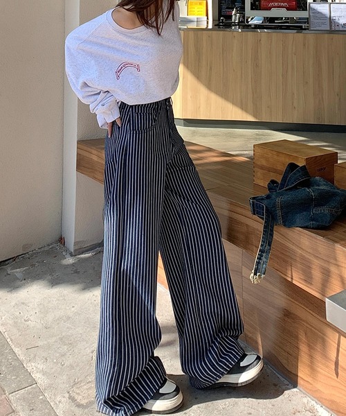 aimoha（アイモハ） ジーンズ デニム デニムパンツ ストライプワイド