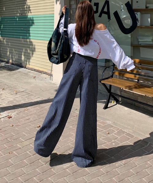 aimoha（アイモハ） ジーンズ デニム デニムパンツ ストライプワイド