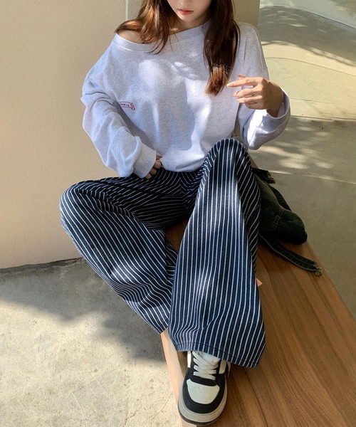 aimoha（アイモハ） ジーンズ デニム デニムパンツ ストライプワイド