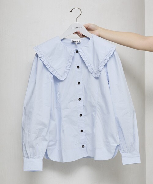 GANNI ブラウス シャツ GANNI/ガニー Cotton Poplin Frill