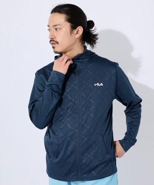 ラッシュガード FILA フィラ 紺 ジッパー フード付　パーカー　未使用　UV FILA ラッシュガード レディース 長袖 フードなし uvカット