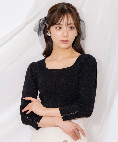 WILLSELECTION（ウィルセレクション） ニット セーター 袖フラワーラメ