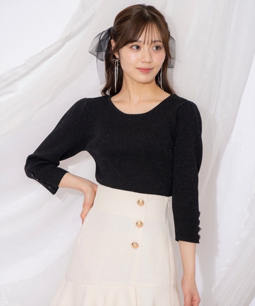 WILLSELECTION（ウィルセレクション） ニット セーター 袖フラワーラメ