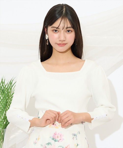 WILLSELECTION（ウィルセレクション） ニット セーター 袖フラワーラメ