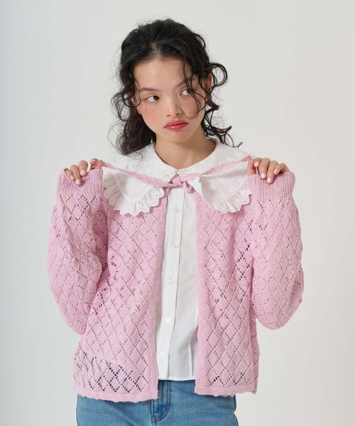 TINA：JOJUN（ティーナジョジュン） カーディガン スラブ糸 フロント