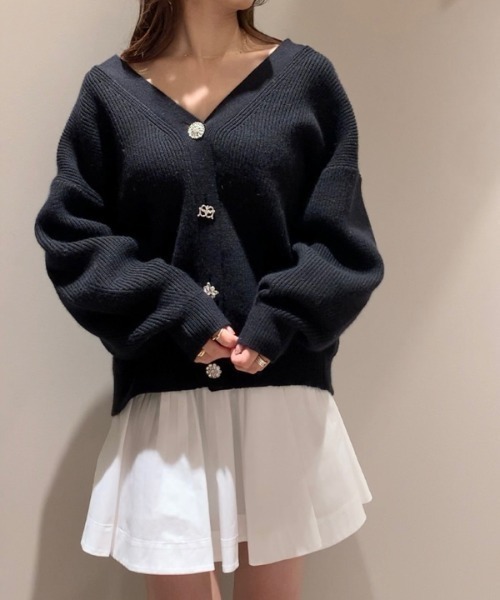 SNIDEL（スナイデル） ニットカーディガン FREE ブラック レディース