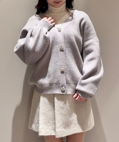 STONE  スナイデルニット　カーディガン SNIDEL（スナイデル） ニットカーディガン FREE ブラック レディース