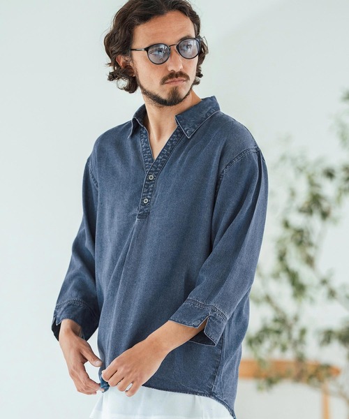 トップス maymama Magine シャツ ms6044-Rayon Denim Fabric Skipper ＆ pullover