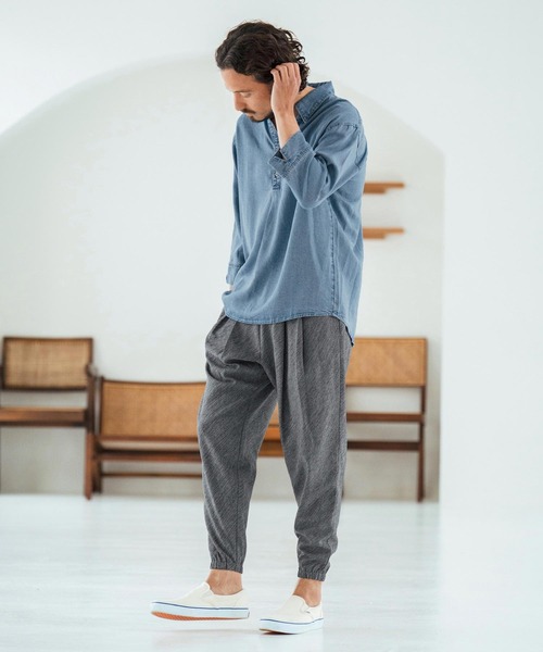Magine シャツ ms6044-Rayon Denim Fabric Skipper ＆ pullover
