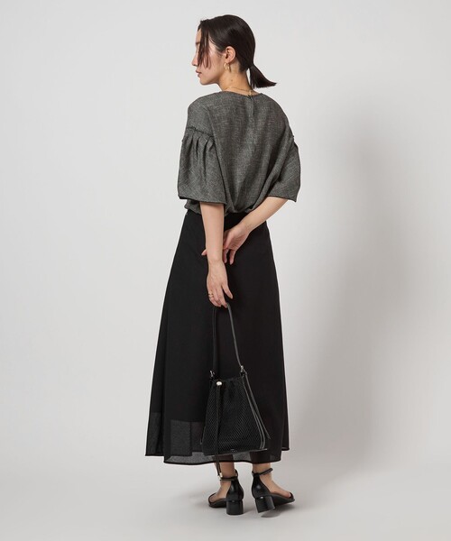 ブラウス シャツ カラミ ギャザー スリーブ ブラウス レディース UNITED ARROWS green label relaxing｜カラミ ギャザー スリーブ