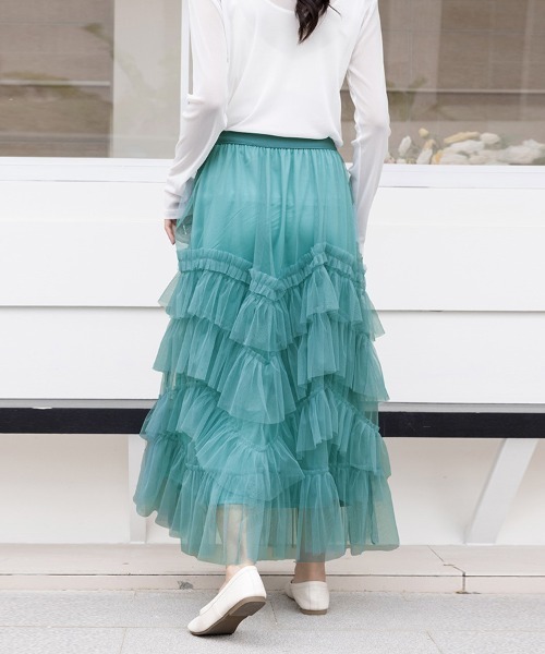 スカート ティアードチュールロングスカート : ZOZOTOWN Yahoo!店