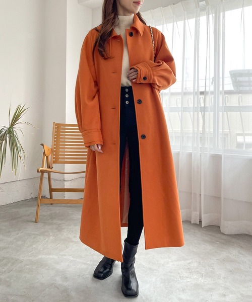 Heather（ヘザー） ステンカラーコート S オレンジ レディース