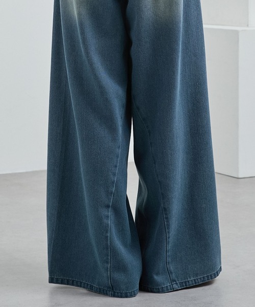 未使用☆2☆ワイドバギーヴィンテージライクデニムパンツ☆ソエルテ soerte ジーンズ WIDE BUGGY VINTAGE LIKE DENIM PANTS ” MUD