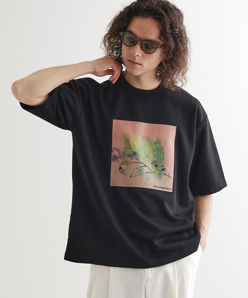 tk.TAKEO KIKUCHI tシャツ フラワー刺繍アブストカットソー