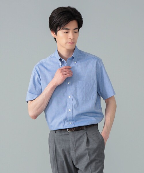 BEAMS F シャンブレー ボタンダウンシャツ メンズ BEAMS F シャツ 「クールビズにおすすめ」COOLMAX(R