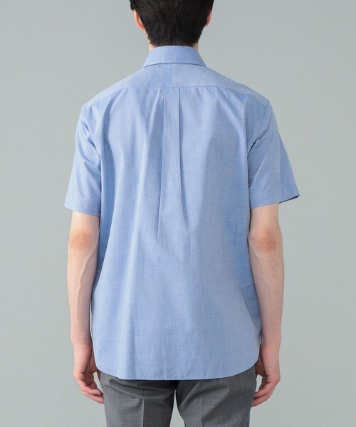 BEAMS F ビームスエフ 半袖 ボタンダウンシャツ 青 シャンブレー XL BEAMS F（ビームスF）Gambert Shirt / オックスフォード ボタン