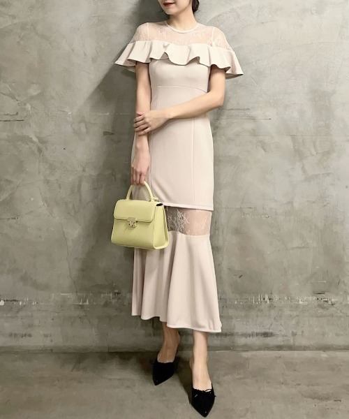 SNIDEL ワンピース シアーデコルテマーメイドドレス : ZOZOTOWN