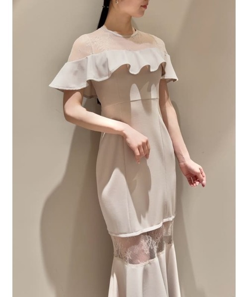 SNIDEL ワンピース シアーデコルテマーメイドドレス : ZOZOTOWN