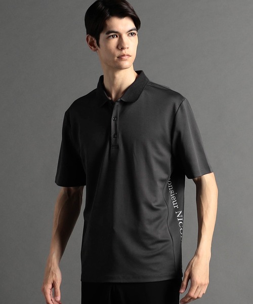 ムッシュニコルエクストラ（MONSIEUR NICOLE ex/tra）/【ex/tra】ドライメッシュ サイドロゴポロシャツ MONSIEUR NICOLE（ムッシュニコル） ポロシャツ 「ex/tra」ドライ